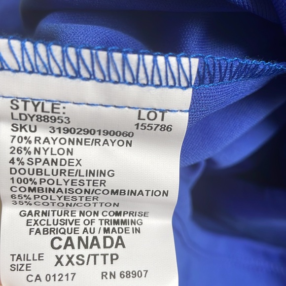 Le Chateau royal blue XXS Beautifully Ruched Dress - Picture 7 of 7